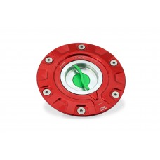 CNC Racing TRICOLORE 'GEAR' Aluminum Gas Cap for Ducati Multistrada V4 / 1200 / 1260 / 950, Diavel 1260, and Hypermotard 950